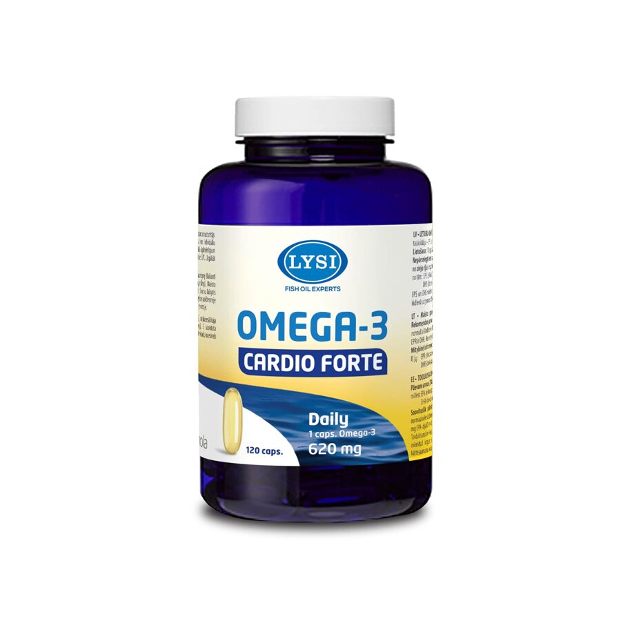 LYSI Omega-3 Cardio Forte zivju eļļa, 120 kapsulas