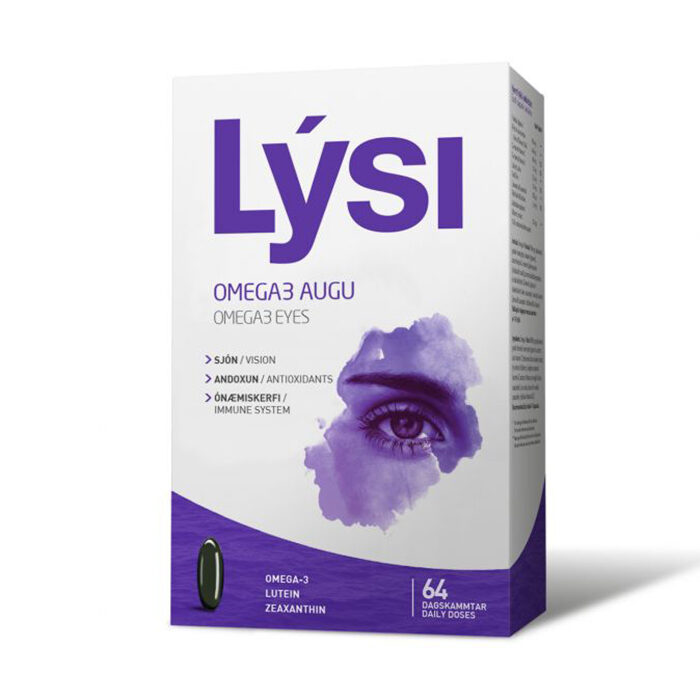 LYSI Omega-3 Eye zivju eļļa, 64 kapsulas