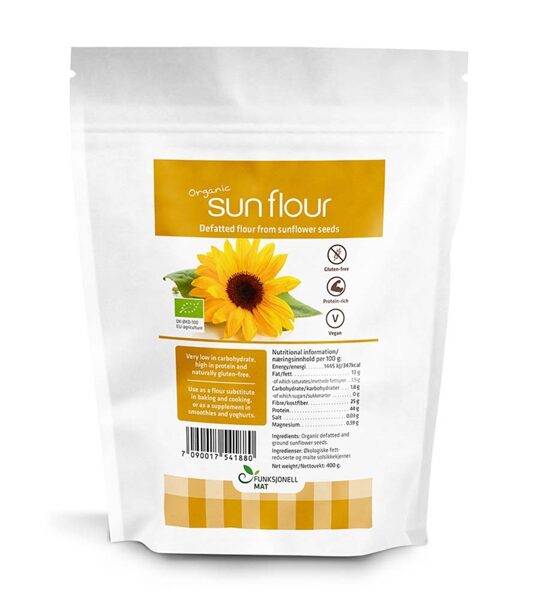Sun Flour, saulespuķu sēklu milti ECO, 400 g